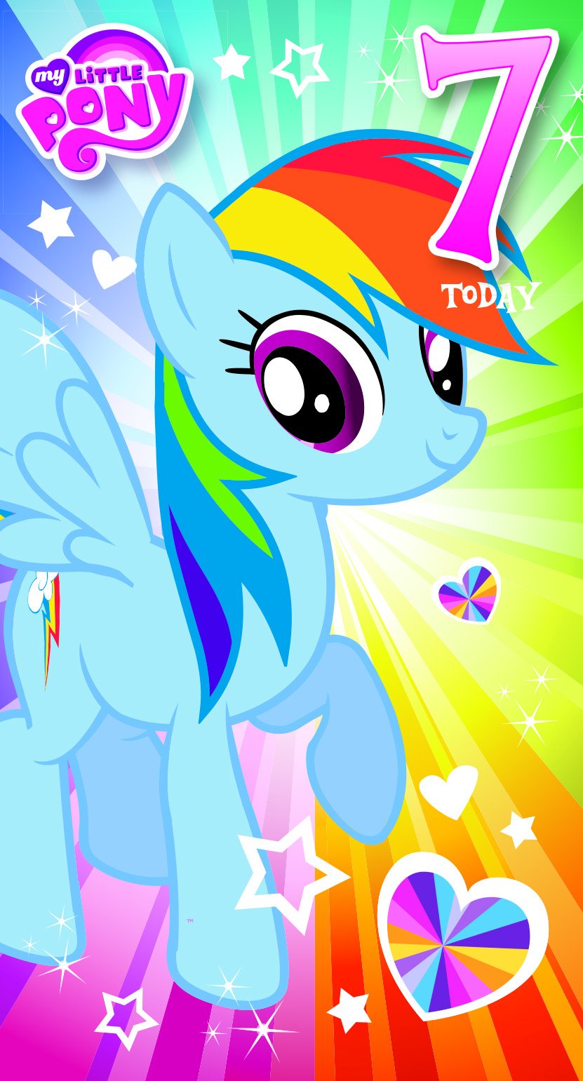 My Little Pony MP014 "Happy 7th Birthday, Have A Magical Day!" Greeting Card