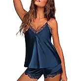 Avidlove Satin Pajamas Set Sleepwear Womens Sexy Lingerie Cami Shorts Set Nightwear S-XXL