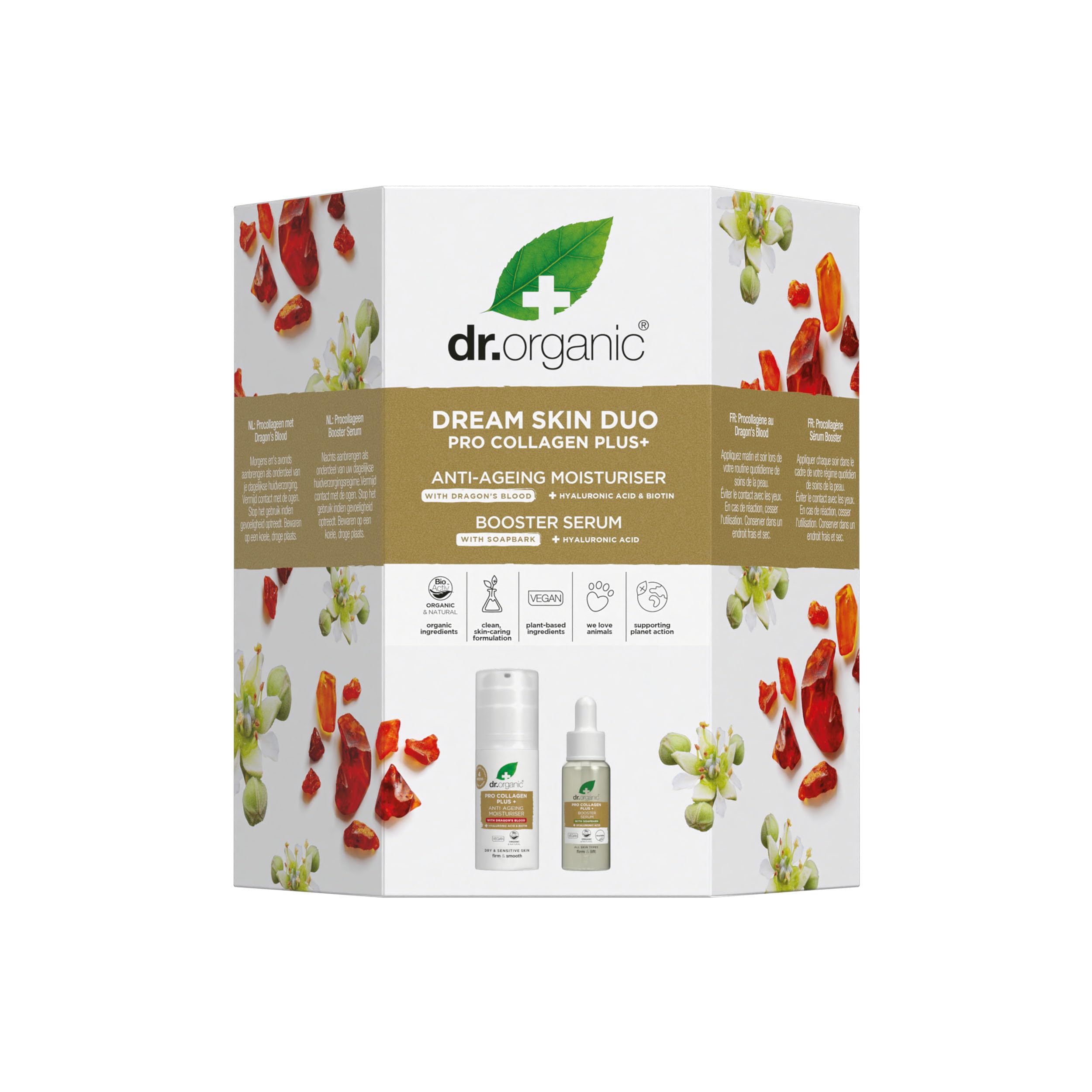 Dr Organic Pro Collagen Dream Skin Duo with Moisturiser & Serum, Hyaluronic Acid, Smooth Fine Lines & Wrinkles, Anti-Ageing, Firming, Lightweight, Vegan, Cruelty Free, Paraben & SLS Free, Organic