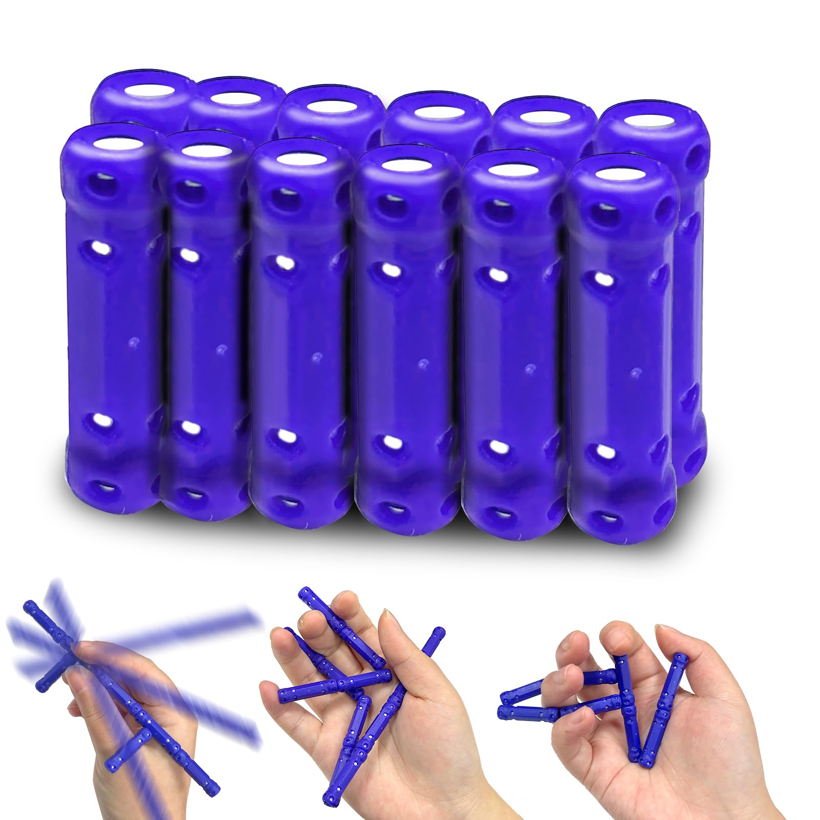 Felicify Fidget Toys, 12 Pieces Magnetic Fidget Toy, Fidget Magnetic Sticks, Stress and Anxiety Relief, Sensory Toys for ADHD ADD OCD Autism (Blue)