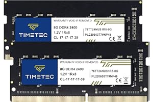 Timetec 16GB KIT(2x8GB) DDR4 2400MHz PC4-19200 Non-ECC Unbuffered 1.2V CL17 1Rx8 Single Rank 260 Pin SODIMM Laptop Notebook P