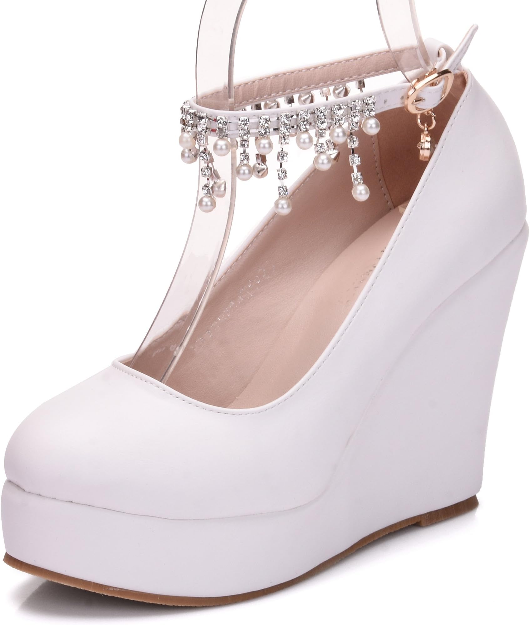 Melesh Simple Platform Wedge Pump Shoes for Womens
