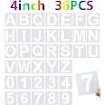 36 Pcs Large Letter Stencils - 8 Inch Reusable Alphabet & Number Stencils For Painting On Wood, Walls, Fabric
