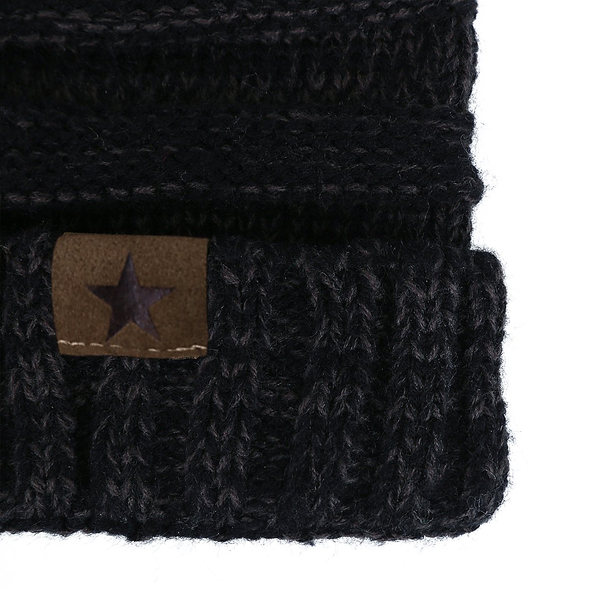 EVRFELAN Soft Winter Warm Knitting Hat Cable Beanie Solid Daily Slouchy Hats Skull Cap (Black2)