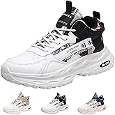 MACEFIL High Top Chunky Sneakers for Men Non-Slip Comfortable Fashion Casual Running Athletic Streetwear Walking Shoes