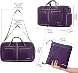Gonex 80L Foldable Duffle Bag Shoes Compartment Purple view 2
