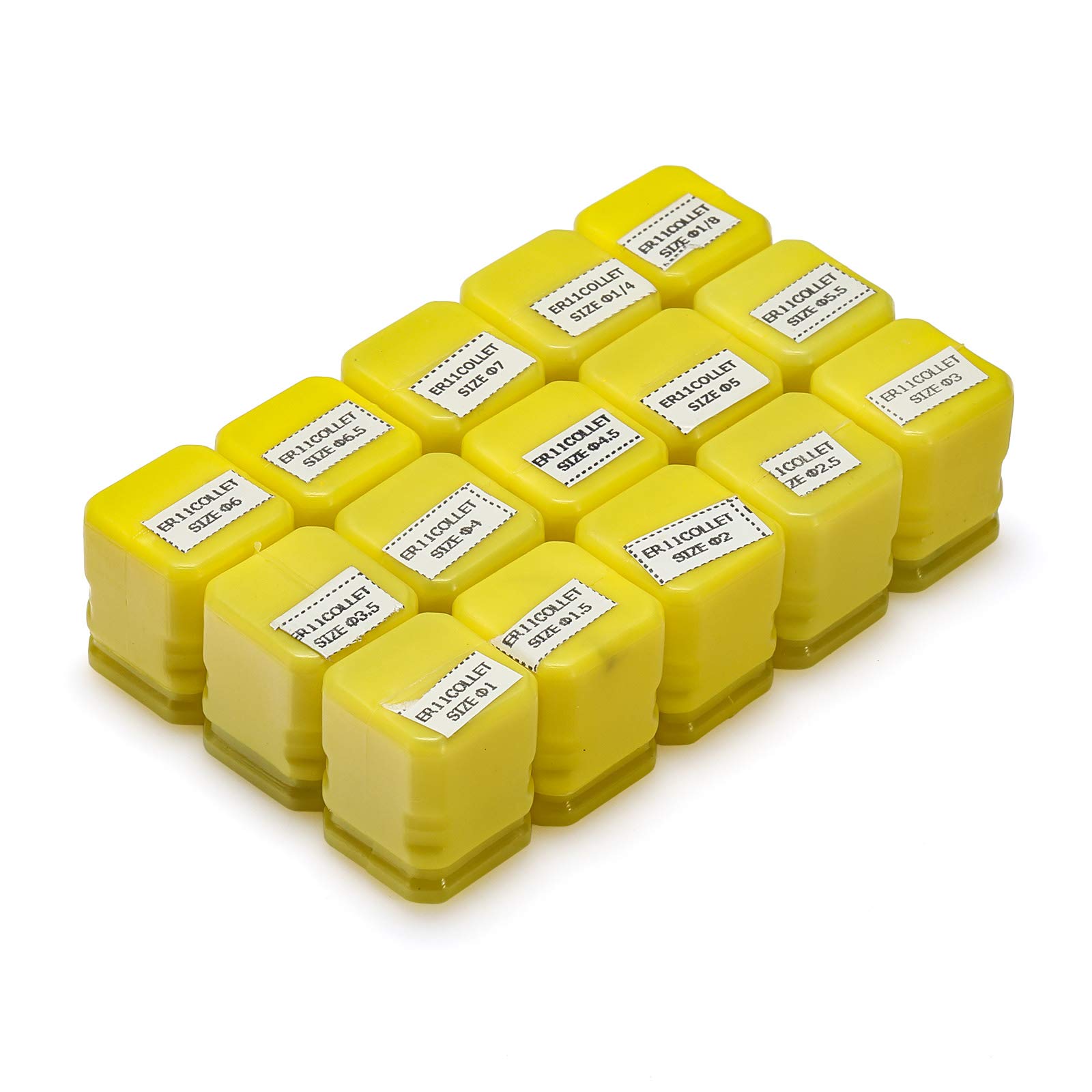 15PCS ER11 Precision Spring Collet Set for CNC Engraving Milling Lathe Chuck Tool, 1.0mm-7.0mm & 1/4