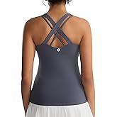 RUNNING GIRL Tank top with Built in Bra for Women,Compression Shirts Crisscross Back Workout Yoga Tops