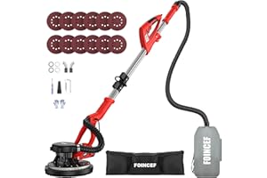 FOINCEF 950W 8-Amp Drywall Sander with Vacuum Attachment, Lijadora para Drywall, 7 Variable Speed with Vacuum Dust Collector, Lightweight Dustless with 360° Light for Ceilng Floor Plastered Popcorn