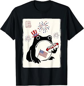 4th of July USA Grumpy Frog Independence Day Funny Patriotic T-Shirt