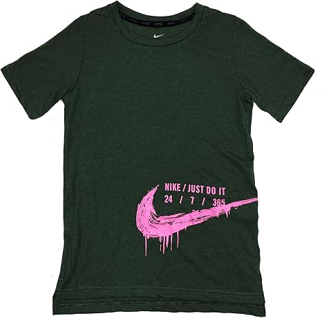 green and pink nike shirt
