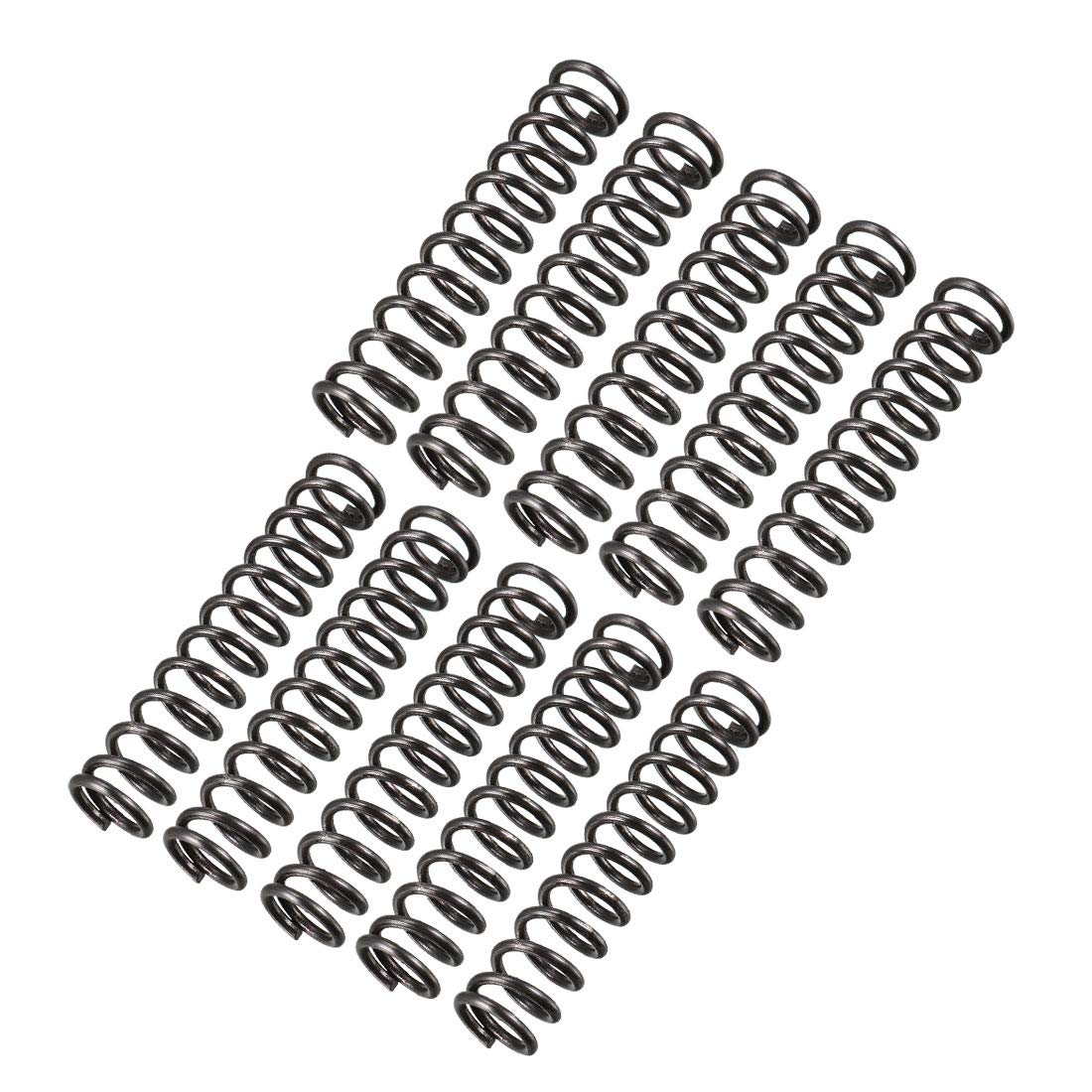 sourcingmap Compression Spring - 1.2mm Wire Dia , 9mm OD , 45mm Free Length Spring Steel Extension Spring,Black,10Pcs
