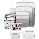 Veken Compression Packing Cubes for Travel Essentials(White,11 set)