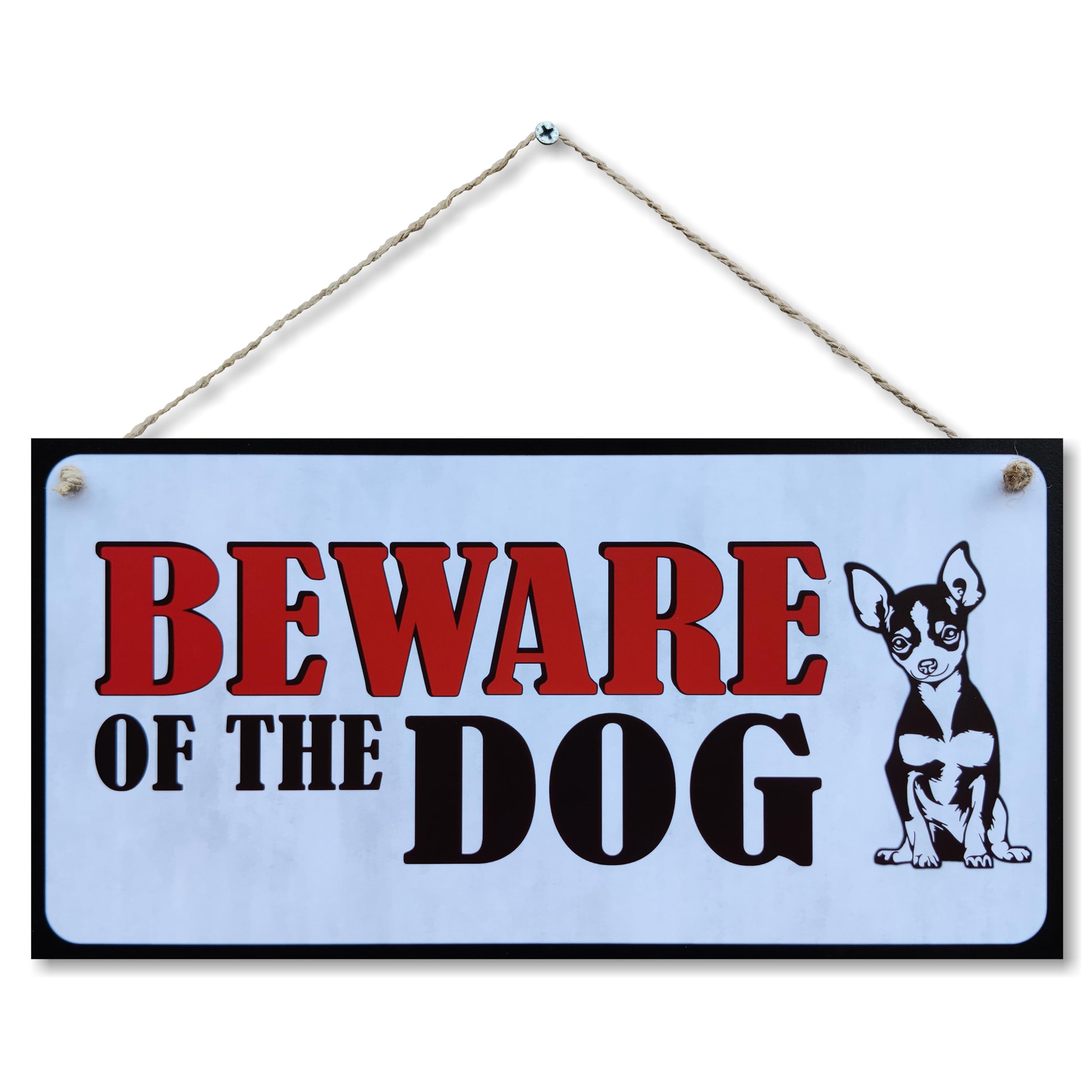 CARISPIBET Beware of the Dog! Warning signs for your home Garden gate house door plaque outdoors signs 6" x 12"