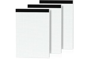 NICHELA 3 Pack Graph Paper Pad 8.5 x 11 Quad Ruled Graph Pads 4x4, White Grid Paper Pad Letter Size 8.5 x 11-Inch, Micro-Perforated Graph Paper Notebook Square Math Paper Writing Pads for Office School