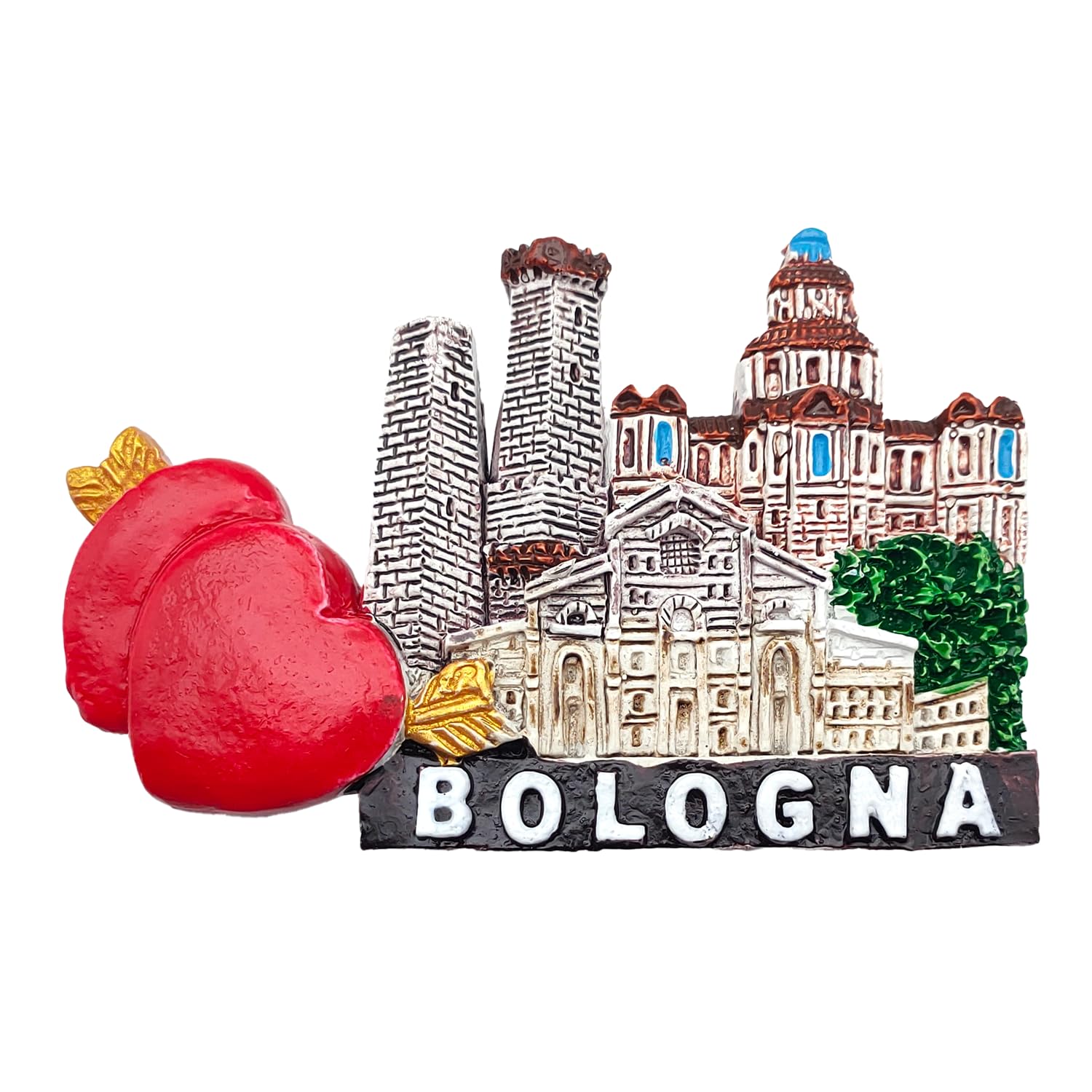 3D Vintage Fridge Magnet City of Bologna Italy Flag Fridge Magnet for Magnetic Whiteboard Home Kitchen Office Decoration (SAN PETRONIO)