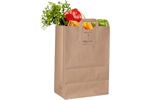 DURO #70 Brown Grocery Bags with Handles Bulk 50 Pack 12x7x17 Inch Kraft Paper bags for Grocery, Retail, Party, Shopping, Gift, and Takeout Use, Heavy-Duty Large Brown Kraft Bag for Packaging