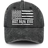 The Best Dad Papa Hat for Men, Funny Adjustable Cotton Embroidered Daddy Baseball Cap