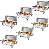 Umisu Chafing Dishes & Food Warmers for Buffet, 8QT Chafers Buffet Servers and Warmers, Chafing Servers with Covers 3 Full Si