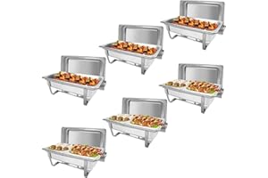 Umisu Chafing Dishes & Food Warmers for Buffet, 8QT Chafers Buffet Servers and Warmers, Chafing Servers with Covers 3 Full Si