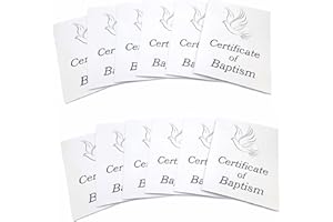 VALCHEMIST Baptism Certificates for Church Certificate of Baptism with Envelopes (12)