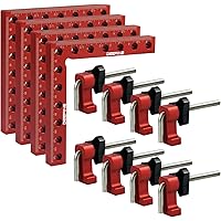 DEEFIINE 90 Degree Positioning Squares Right Angle Clamps 5.5" x 5.5",Aluminum Alloy Woodworking Carpenter L-Type Corner Clam