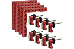 DEEFIINE 90 Degree Positioning Squares Right Angle Clamps 5.5" x 5.5",Aluminum Alloy Woodworking Carpenter L-Type Corner Clam