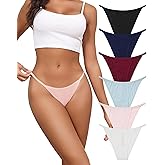 LEVAO Cotton Underwear for Women-Plus Size String Bikini Panties-Low Waist Cheeky Underwear-High Cut Stretch Ladies Briefs