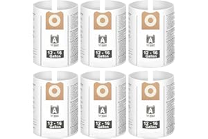 6 Pack VF3502 Replacement Vacuum Bags for Ridgid Shop Vac, Compatible with 12-16 Gallon Wet/Dry Vac Models, High-Efficiency D