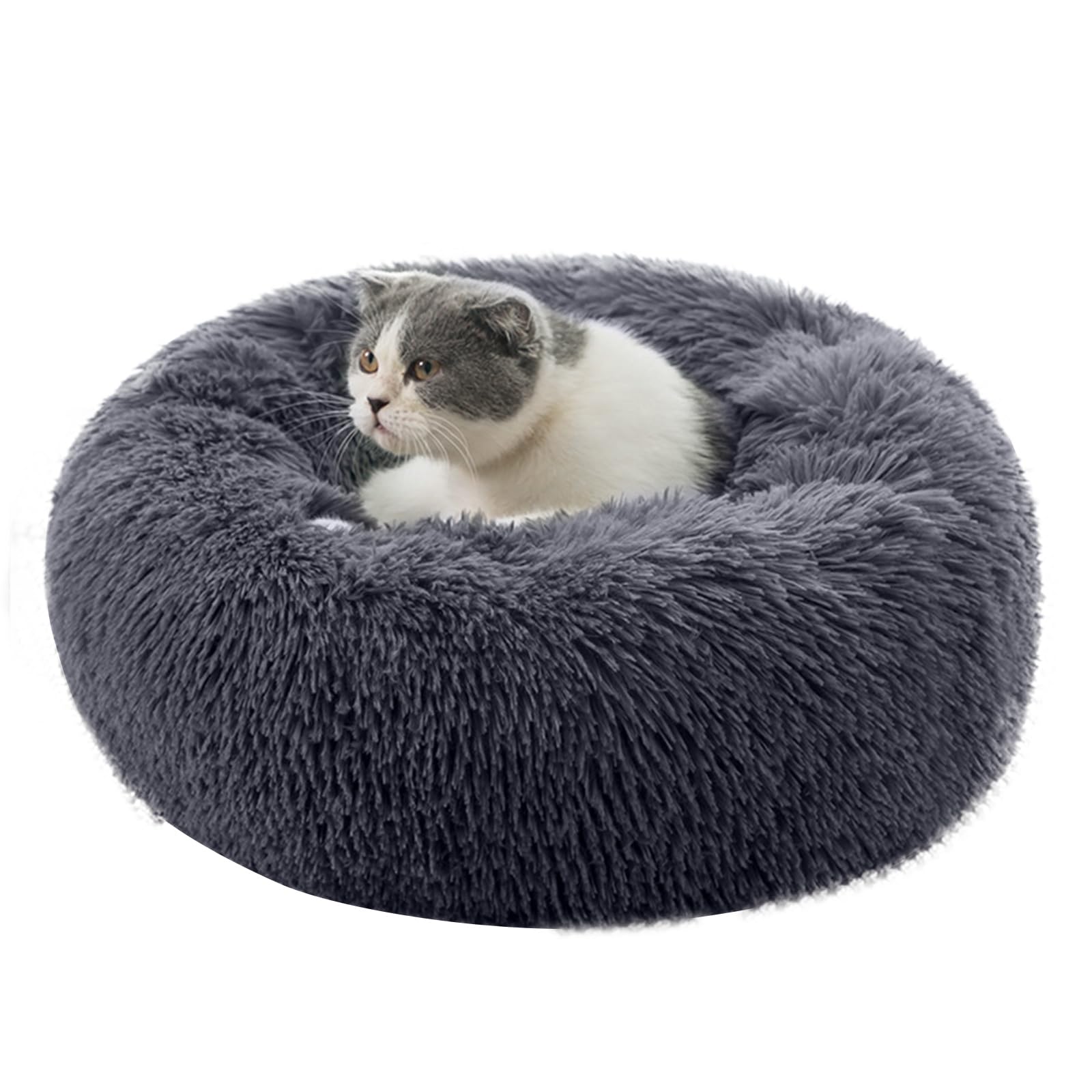 PETCUTE Dog Bed Cat Bed for Indoor Cats Washable Plush Donut Pet Bed Puppy Beds Soft Calming Cuddler Kennel Small Dog Beds