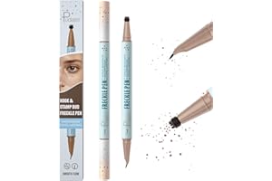 PUDAIER 2-in-1 Dual Ended Microblading Freckle Pen & Freckle Stamp,Waterproof Freckle Stamp & Precise 15°Tip for Natural Lifelike Freckle Makeup,Perfect Make up,Last 24Hrs.