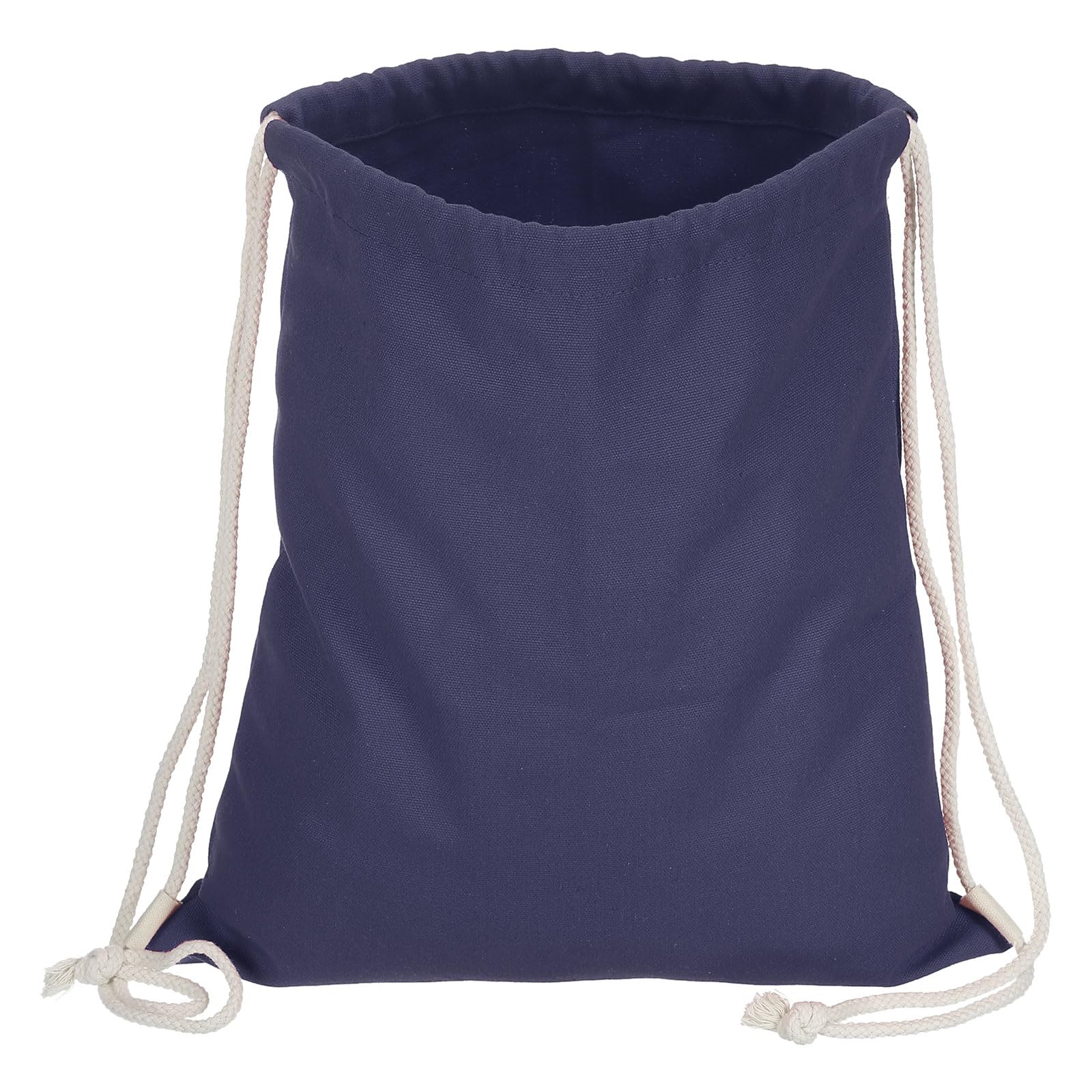 PATIKIL Cotton Drawstring Bags, Cotton Drawstring Backpack Foldable Sports Gym Bags for Women Men Gym Sports Trip, Navy Blue