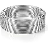 8 Gauge Aluminum Craft Wire 100 Feet 3.2mm Bendable and Strong Craft Wire lexible Aluminum Armature Wires for Sculpting, Jewelry Making, Armature Making, Wires Weaving and Wrapping, Silver