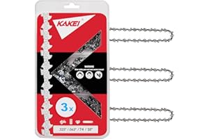 KAKEI 18 Inch Chainsaw Chain .325" Pitch, 063" Gauge, 74 Drive Links Fits Stihl Farm Boss MS 271 and More - 26RS74 (3 Chains)