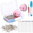 400pcs Sewing Pins, 1.5inch Straight Pins for Fabric, Multicolor Pearlized Ball Head Pins with Pin Cushion and Other Sewing Accessories for Dressmaker, Jewelry DIY Decoration and Sewing Project