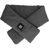 Plplaaoo Rechargeable Electric Heating Scarf - Cordless Heated Scarf with 3 Heating Levels, Portable Neck Warmer for Cold Weather, Intelligent USB Heating Pad for Women & Men Grey