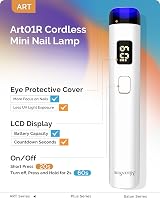 MelodySusie P-ART01R Cordless UV LED Nail Lamp LCD Eye Cover Rechargeable Mini view 2