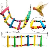 ESRISE 7 Pcs Bird Toys Parrot Cage Swing Climbing Ladders Wood Chewing Beams view 4