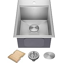 KRAUS Kore 15x22-Inch Drop In/Top Mount Workstation 16 Gauge