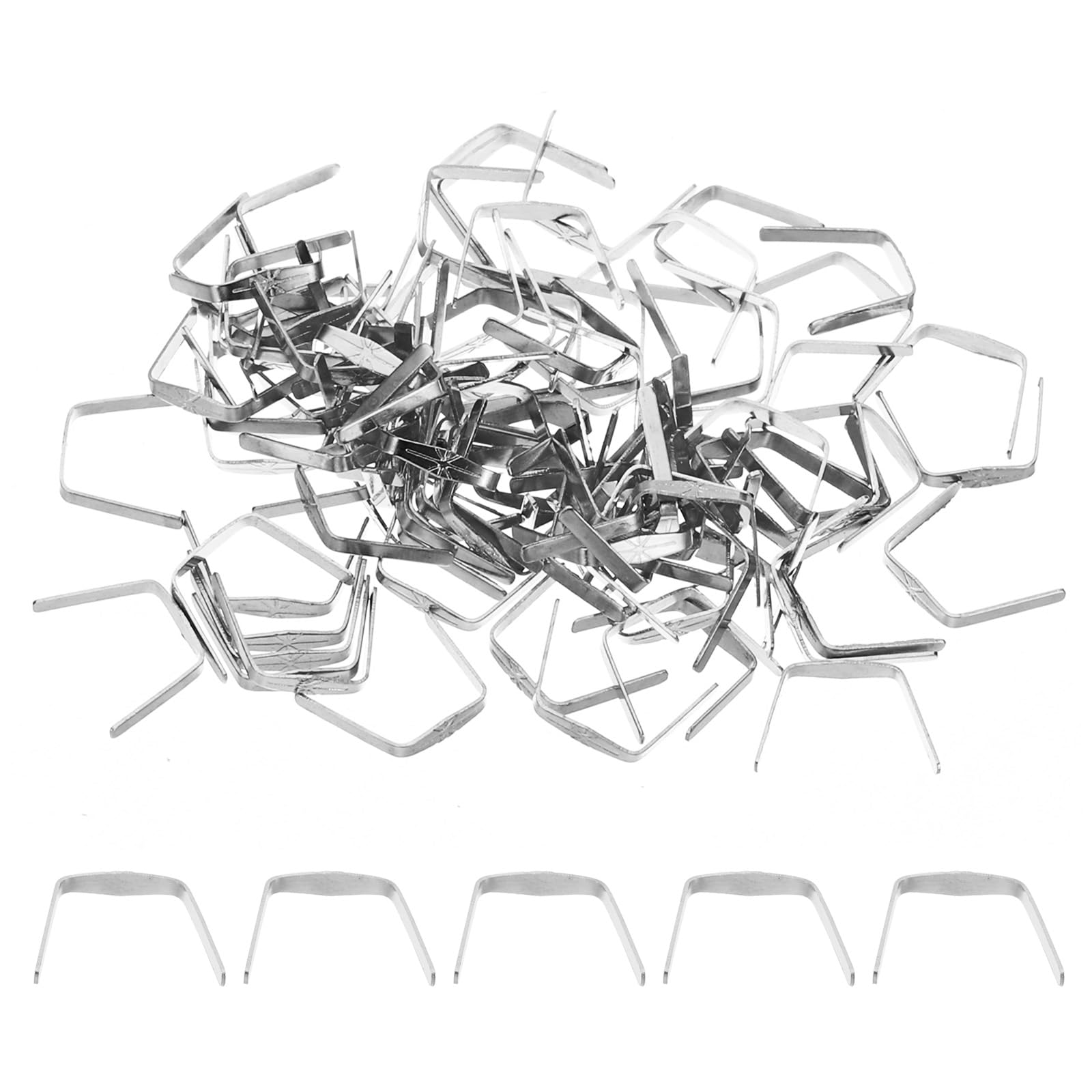 PATIKIL 8x8mm Copper Chandelier Connector Pins, 300Pcs Chandelier Crystal Clips for Fastening Crystals Parts, Chandelier Replacements, Chrome