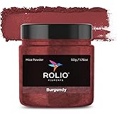 Rolio Premium Mica Powder - Burgundy (50G / 1.76oz) - 1 Jar of Red Pigment Powder for Epoxy Resin, Dye, Soap Making, Nail Polish, Paint, Candle Making, Bath Bombs, Slime