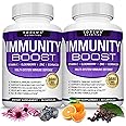 10 in 1 Immunity Boost Immune Support Supplement â€“ 1650mg Made with Elderberry, Vitamin C, Zinc, Echinacea & Probiotics for Immune System Booster, Support Healthy Respiratory System, 2x 60 Capsule