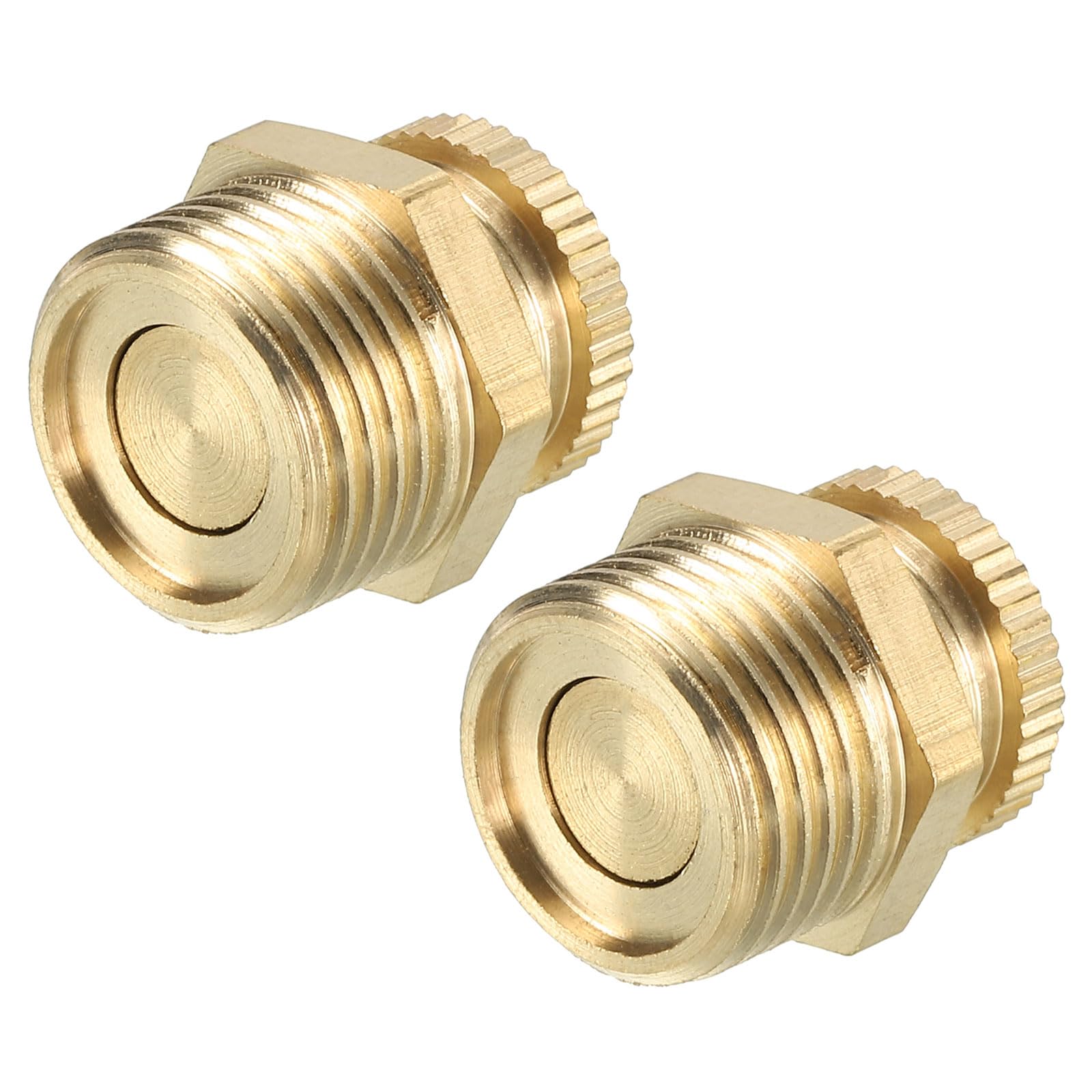 PATIKIL Air Compressor Tank Drain Valve, 2 Pack G 3/8" Brass Air Compressor Drain Valve Replacement Part