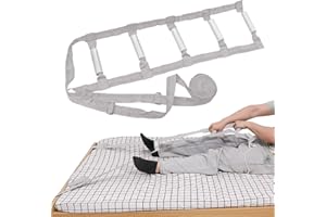 Munzong Bed Ladder Assist 160 Inch, Grey Pull Up& Sit Up Assist Device, Assistive Bedside Straps w/ 5 Handle, Portable Rope Beds Ladder Helper for Elderly Senior Injury Handicap Patient Pregnant(4 m)