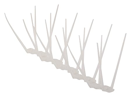 Prompt Polycarbonate Bird Spikes & Pigeon Control Spikes with Adhesive, 10 feet/4 Row arrangement (Transparent, UV Stabilzed) - Consists 10 feet spikes, each section of 1 feet