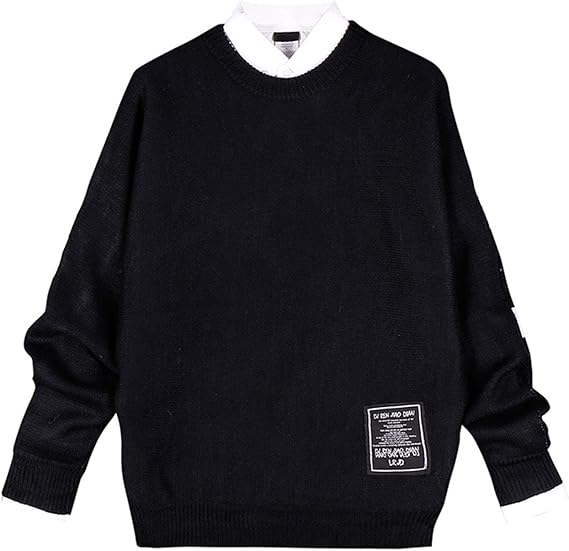 Amazon ビビショー ニットセーター ドルマンスリーブ メンズ 長袖 ストライプ柄 カッコイイ 男性用 トップス ファッション クルーネック プルオーバー おしゃれ コート ジャケット 通販