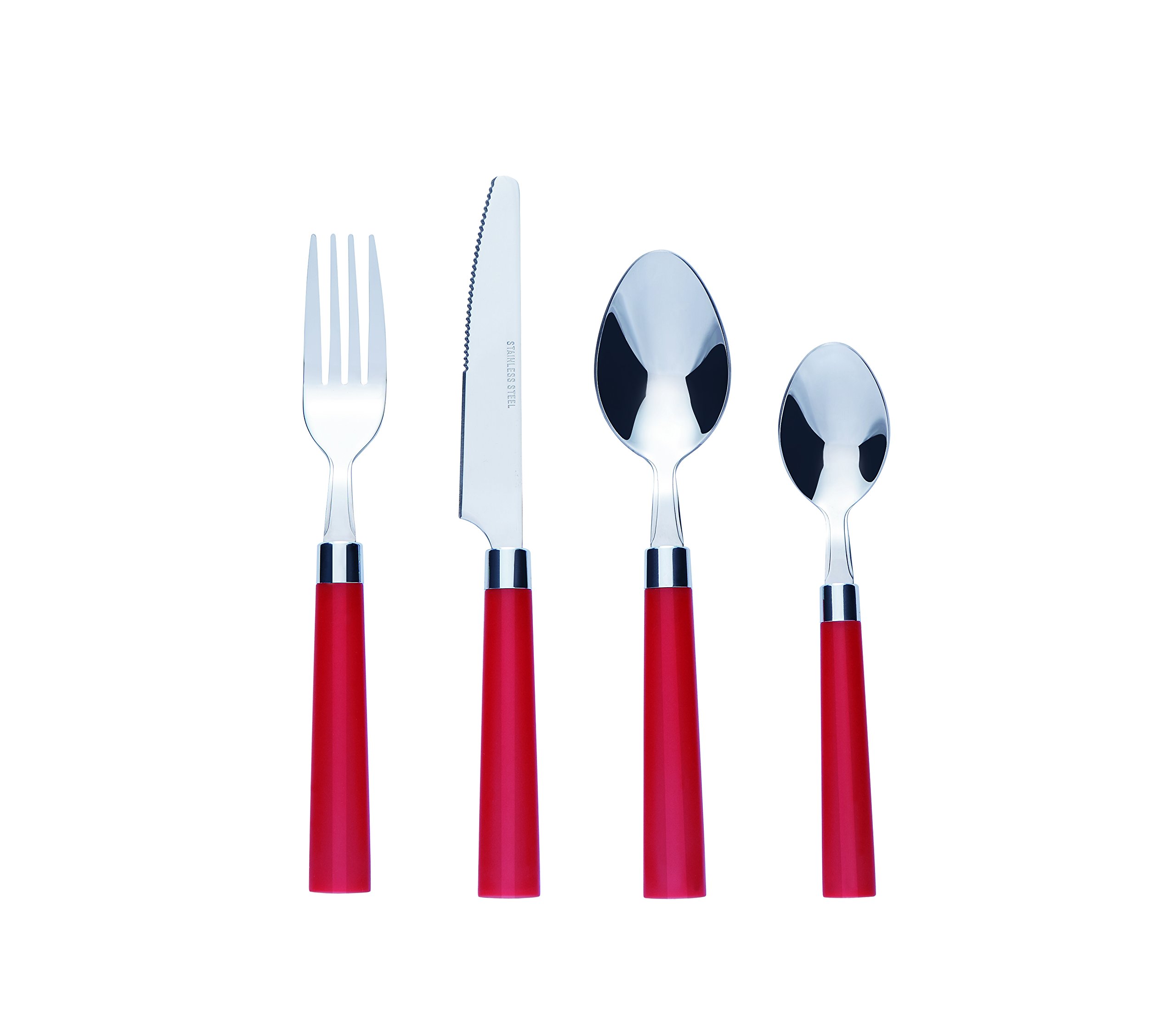 Bon Florentine 16-Piece Stainless Steel Cutlery Set - Red