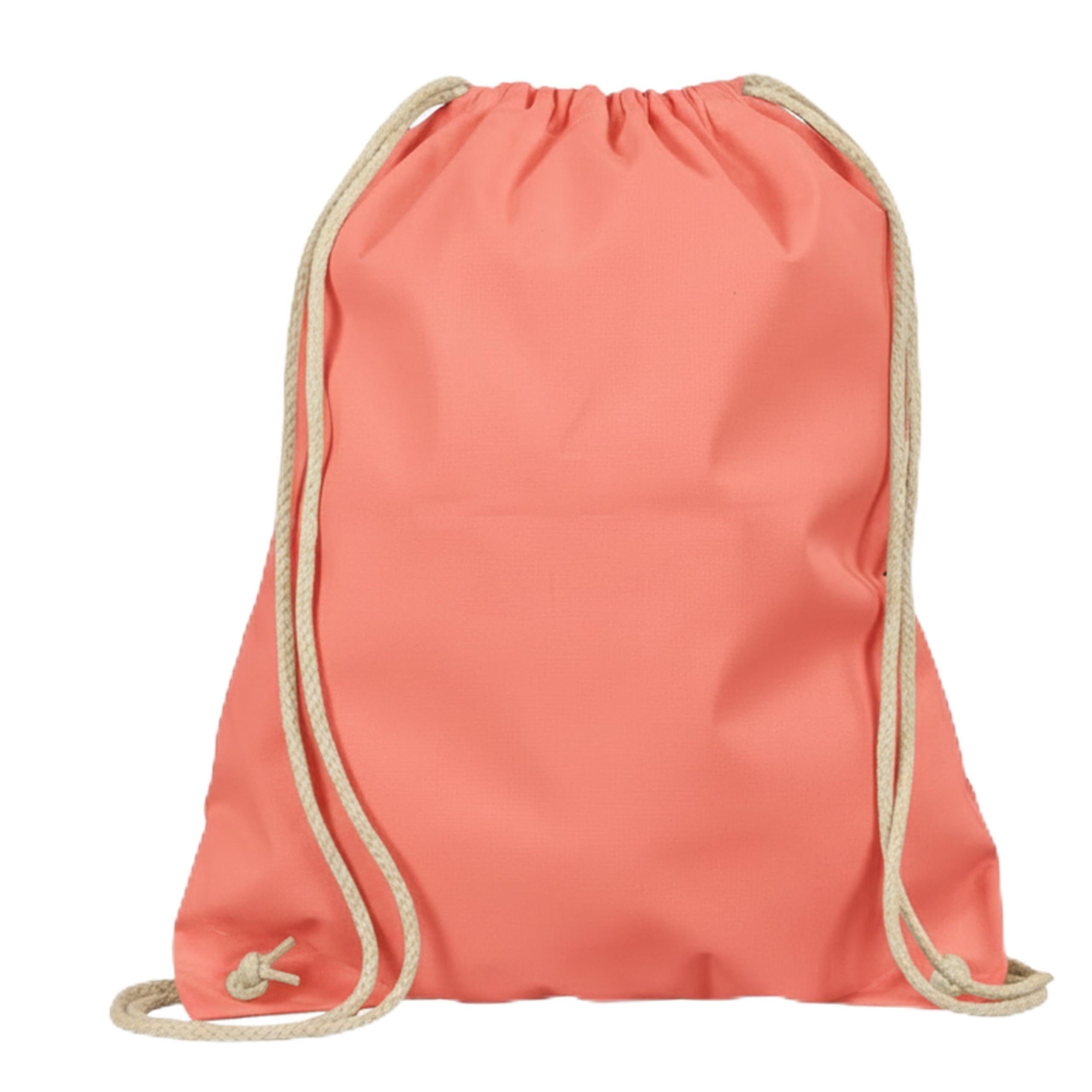 Veproli Cotton Gym Bag Sports Bag Drawstring Bag Gym Bag Jute School Backpack, salmon, Einheitsgröße, Casual