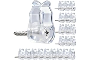 GICARE 50 PCS Outdoor String Light Clips, Christmas Light Clips Weatherproof, Heavy Duty Hanger Hooks for Hanging Christmas, Fairy Lights, Holiday Decor, Cable Hangers and Clip- Transparent