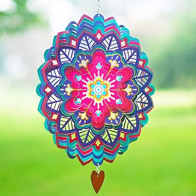 Download Buy Steadydoggie Wind Spinner Mandala Hibiscus 12 Inches 3d Stainless Steel Laser Cut Metal Art Geometric Pattern Hanging Wind Spinner Kinetic Yard Art Decorations Indoor Outdoor Decor Online In Indonesia B08bvwvzsc
